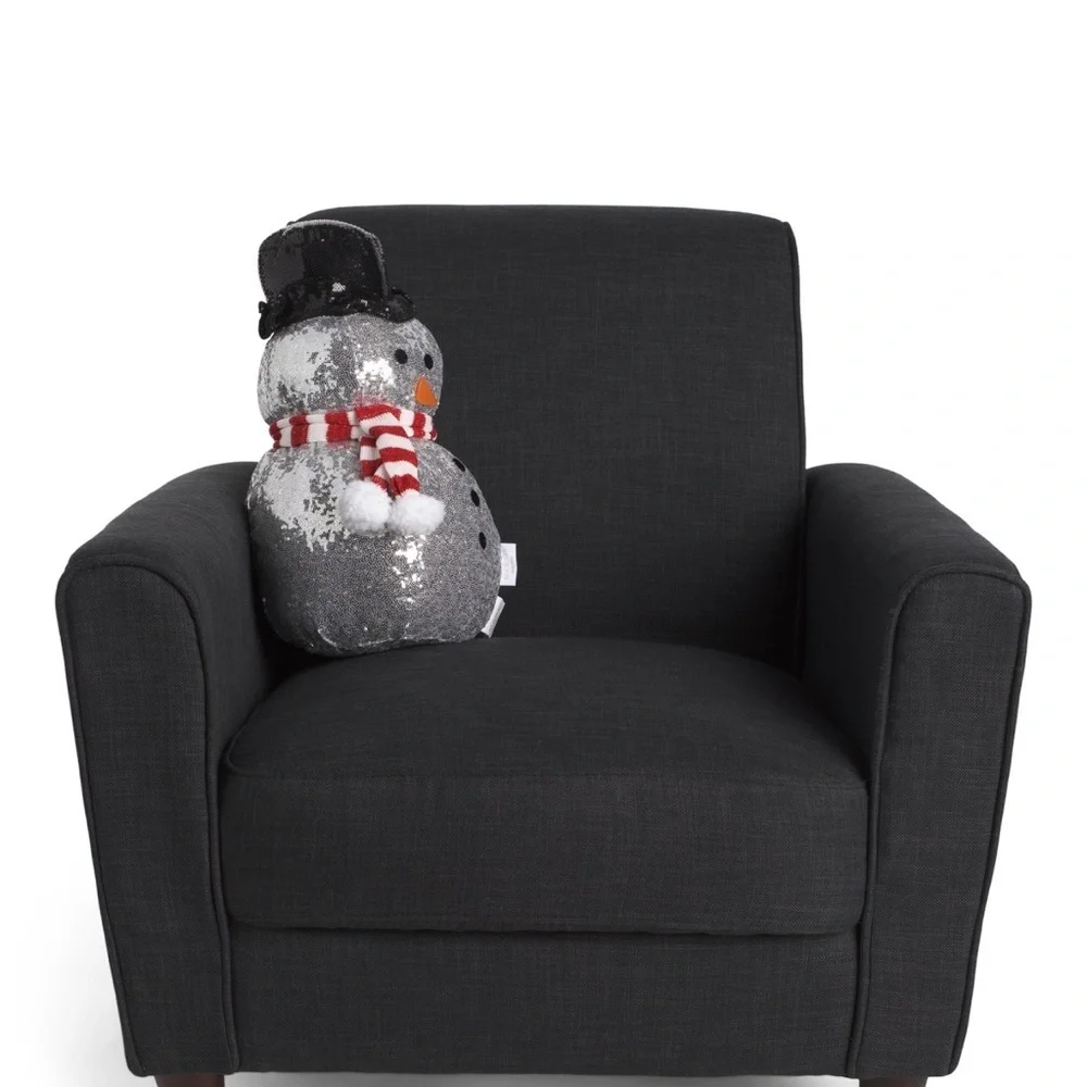 🎄⛄️ Isaac Mizrahi Snowman Plush Sequin Decorative Pillow